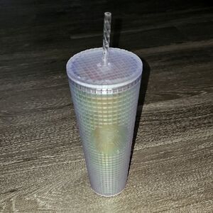 Starbucks nwts Tumbler cup. Irredescent. Grid pattern